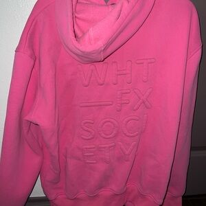 Hot pink white fox hoodie!! Love love the color!